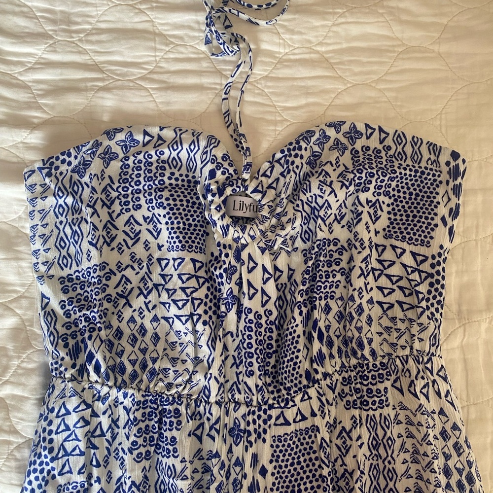 Lilyful Blue and White jumpsuit